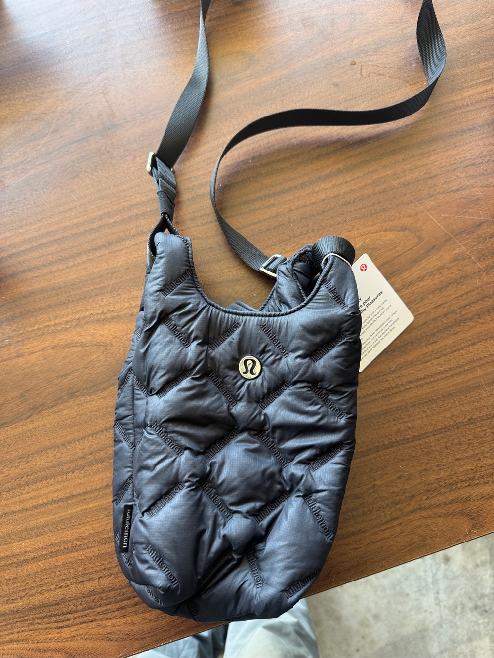 lululemon athletica Black Quilted Crossbody Shoulder Bag new with tags